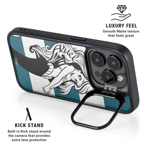Disney The Little Mermaid Ariel Stripes iPhone 15 Pro Kickstand Case